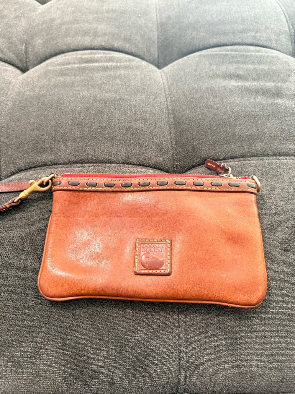 Dooney & Bourke Tan Leather Wristlet Clutch Florentine